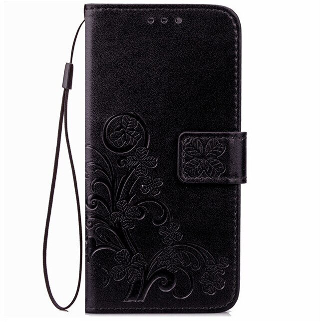 Cover Huawei Y5 II Case Silicone Leather Flip Wallet Case For Huawei Y5 II / Y5 2 Cover Huawei Honor 5A LYO-L21 CUN L21 U29 Case: W-Black