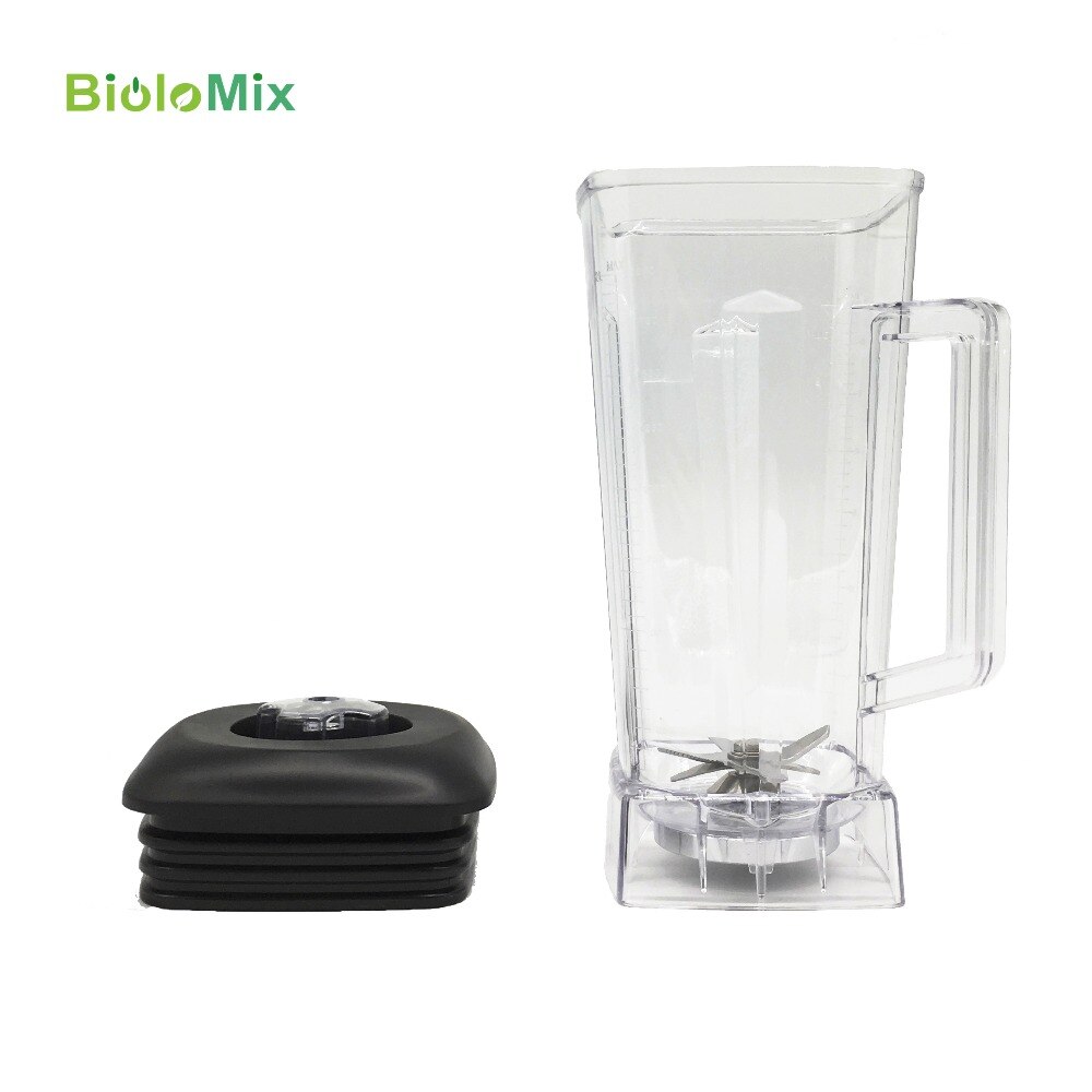 Commercial blender spare parts, BPA free, 2L, square container, jar, jar, CUP, bottom with toothed lid for smoothies