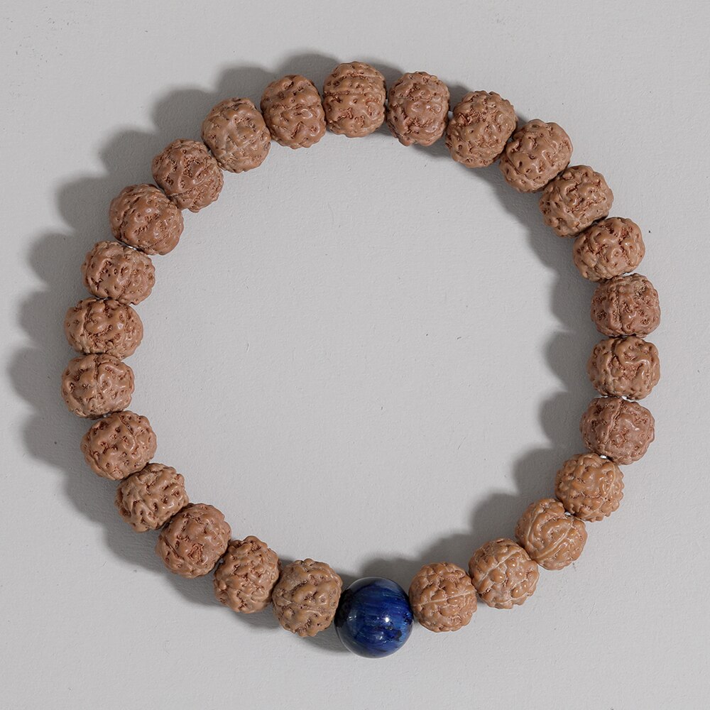 OAIITE Natürliche Rudraksha Mala Perlen Armbinde für Männer Frauen Buddha Buddhistischen Heilung Gleichgewicht Yoga Gebet Armbinde Zubehör