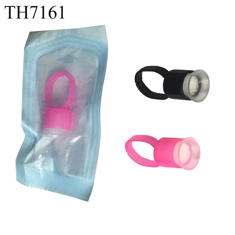 100pcs Wegwerp Tattoo Inkt Ring Kopjes met Spons Permanente Make-Up Wenkbrauw Accessoires Microblading Pigment Ring Caps Supplies