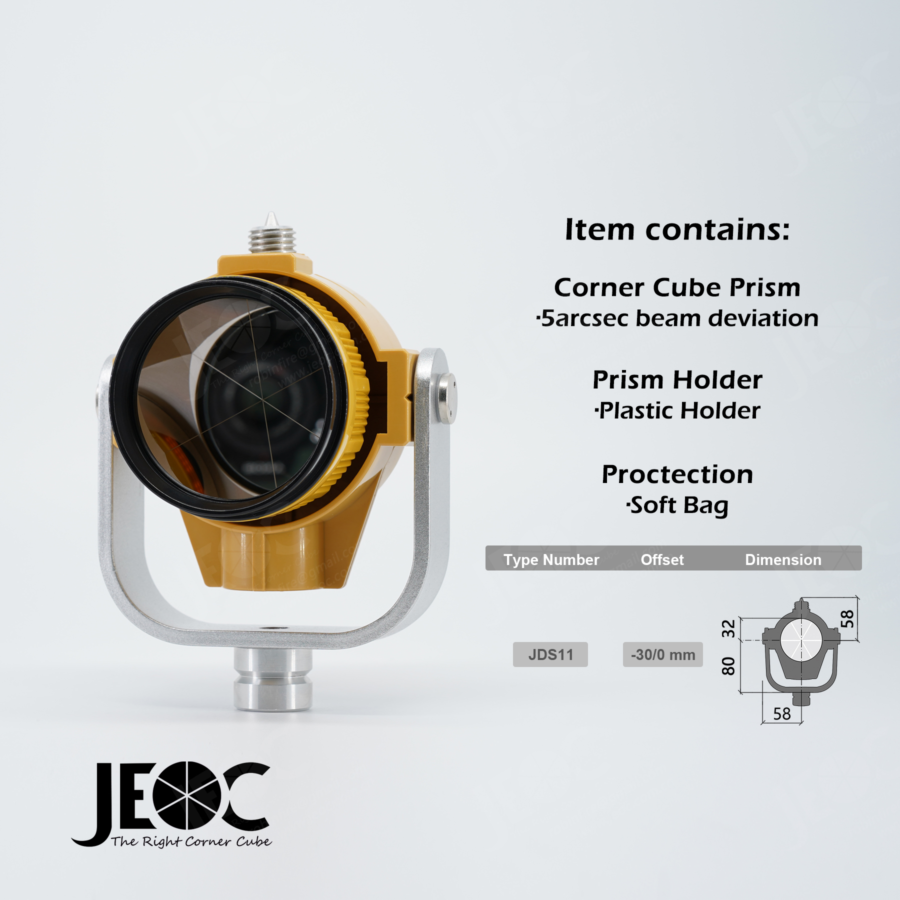 JEOC Simple Reflective Prism, Surveying Reflector for Japanese Total Station, Land Surveying Equipment