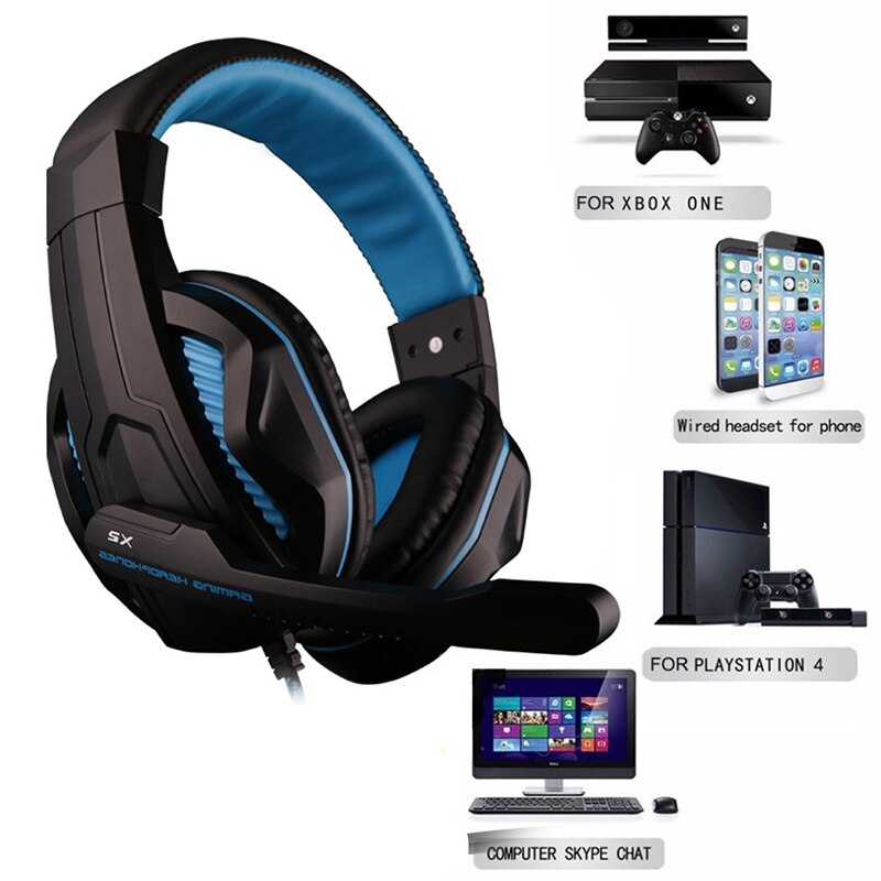Ps4 gaming headsets, bekabelde headset, led-licht, gamer stereo headset, computerheadset voor  ps4 ps3 xbox heren