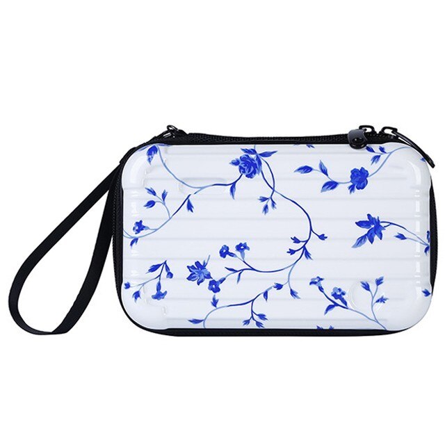 Waterproof ABS Makeup Bags Hard Portable Cosmetic Bag Women Travel Organizer Necessity Beauty Case Suitcase Make Up Bag: blue  Pattern