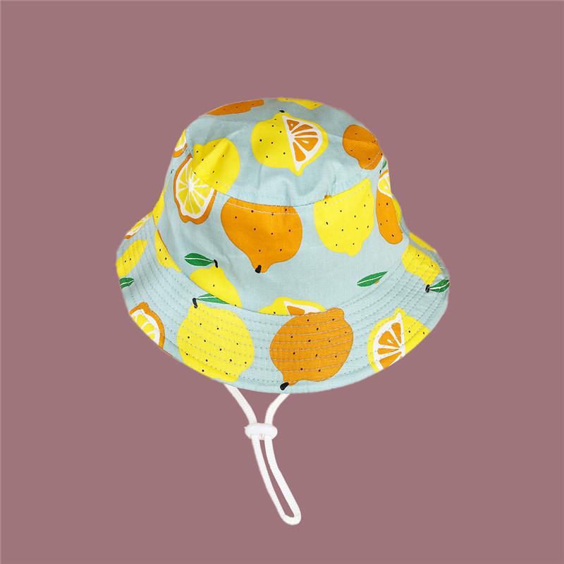 Stijl Citroen Print Emmer Hoed Visser Hoed Outdoor Reizen Hoed Zon Cap Hoeden Voor Kind Jongen En Meisje 18: Default Title