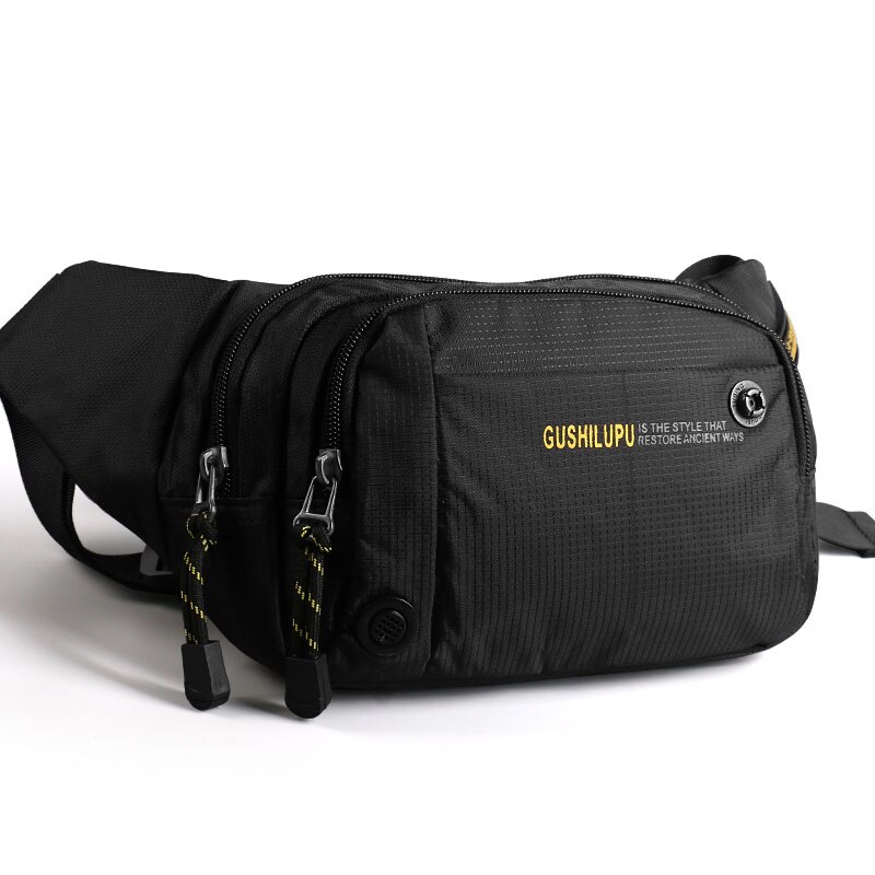 2019 novo saco de peito masculino à prova dwaterproof água multi-cor escolha bolsa de ombro mensageiro saco do telefone móvel: BLACK