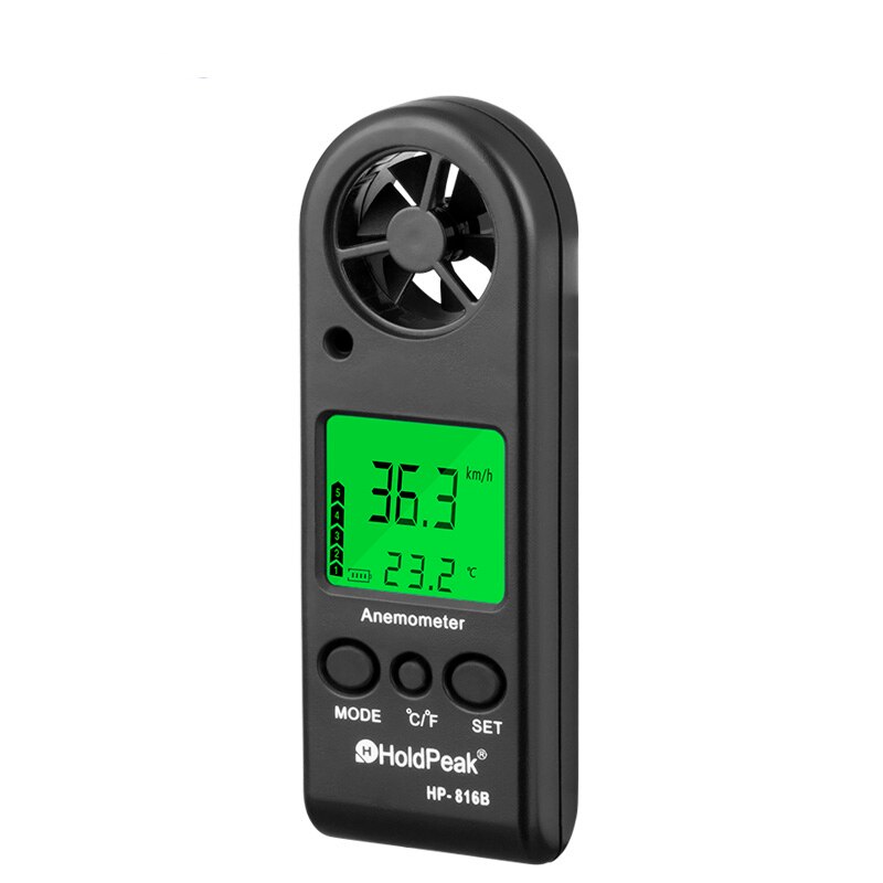 Mini Handheld Anemometer HoldPeak HP-816B with Wind Temperature Measurement and Wind Speed Range 0.3 -30m/s