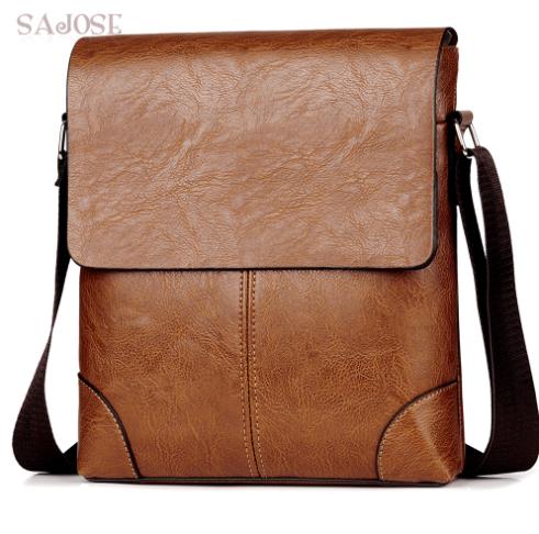 Bolso cruzado para hombre, bandolera de cuero, Casual, de negocios, para hombre, bolsos de mensajero Vintage, Bolso Negro de ,: Caqui