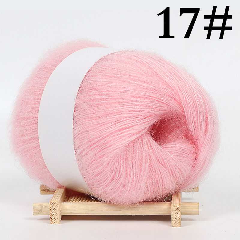 25G Praktische Mohair Garen Zachte Fijne Wol Haak Garen Voor Breien Sjaal Kleding Hoed Delicate Glad Wol Garen: 17