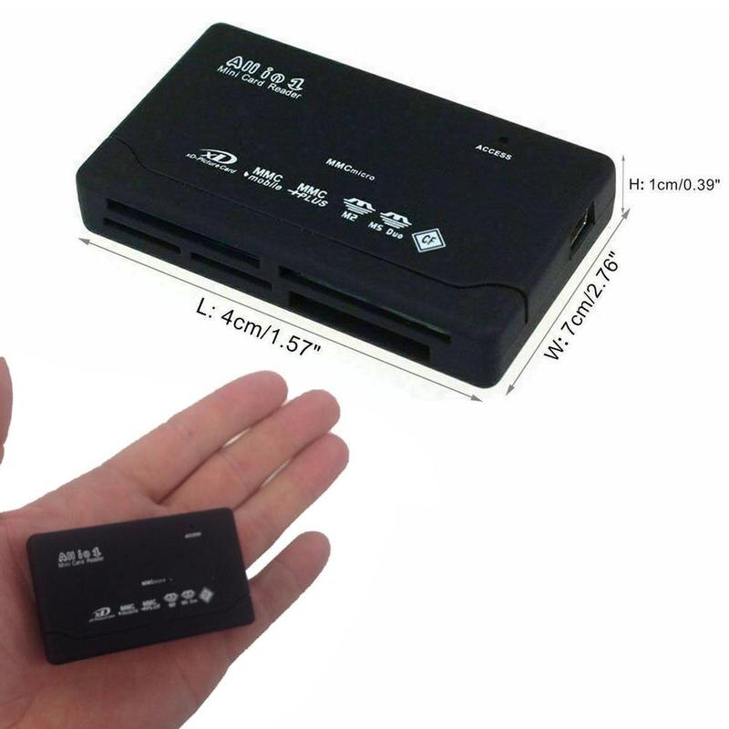 1Pc All-in-one Card Reader USB 2.0 Card Reader Plug and Play Memory Card Reader Portable Multi-function Card Reader