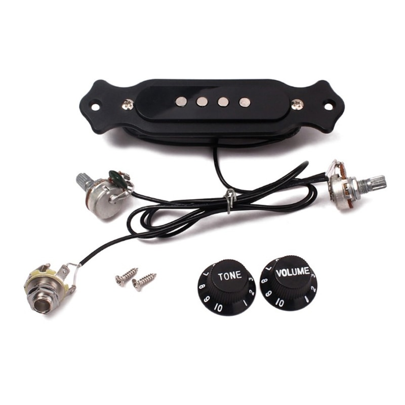 Soundhole – micro actif pré-câblé, 4 cordes pour boîte à cigares, pièces de guitare, accessoires