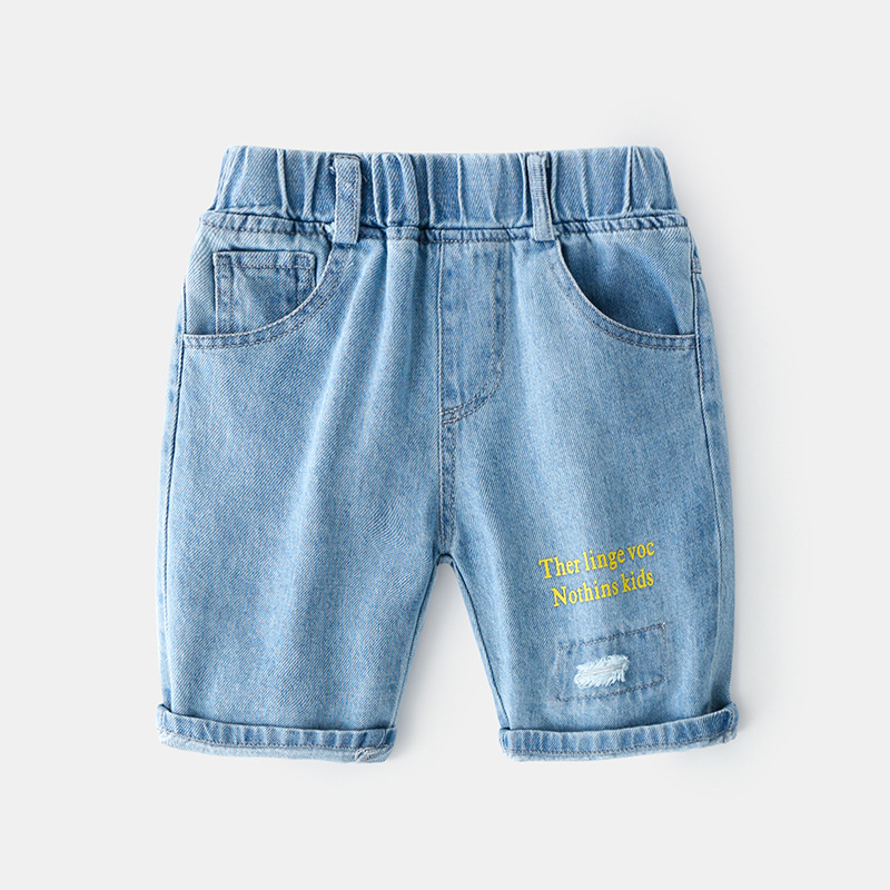 Summer Korean Baby Boy Shorts Boy Jeans Pants Casual Jeans For Boys Kids Letter Baby Boy Jeans Clothes