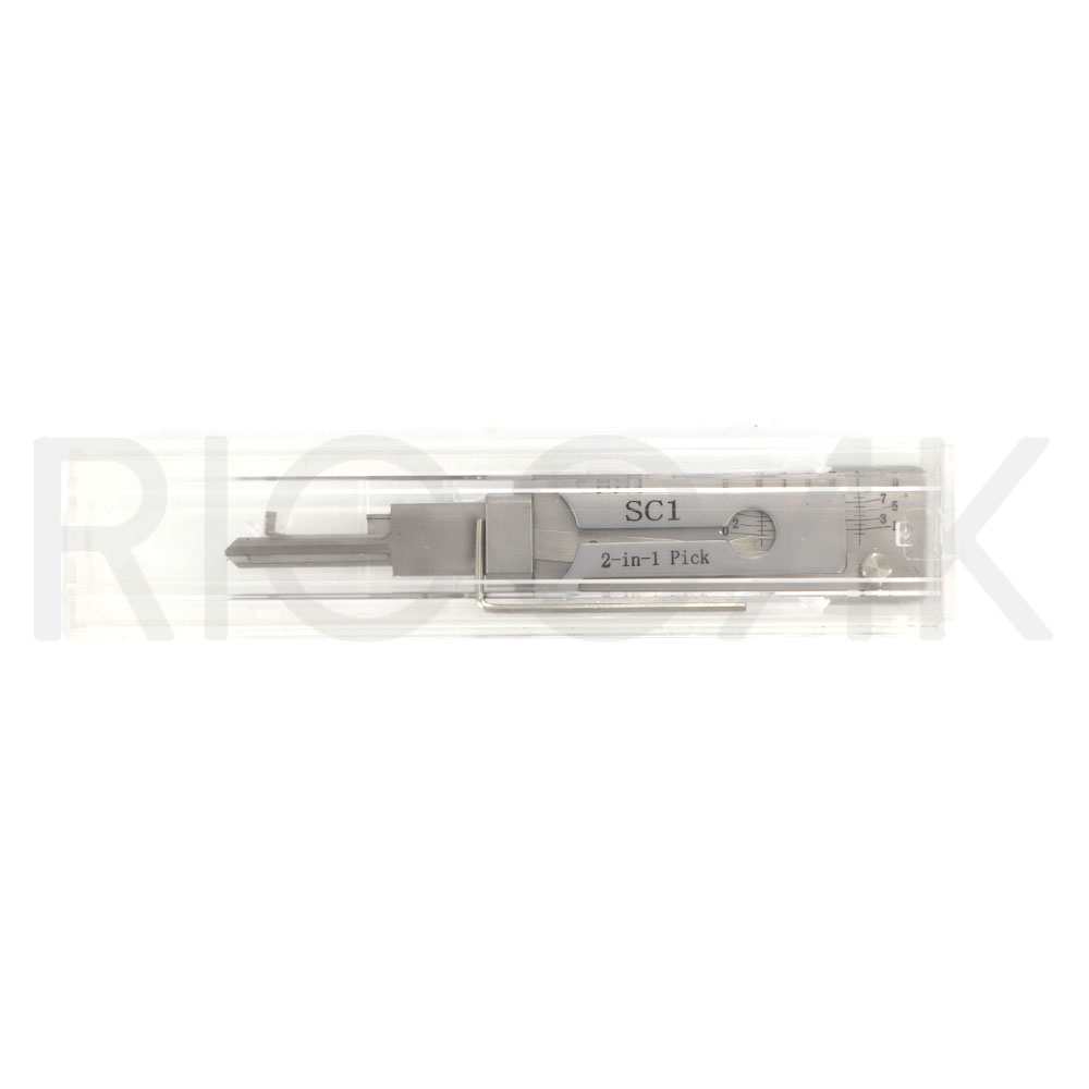 Lishi 2 in 1 Tool SS001 SS002 SS002R pro R52 KW1 KW5 SC1 SC4 SC20 M1/MS2 AM5 TE2 Locksmith Tools for Home Door Civil Locks: Gold