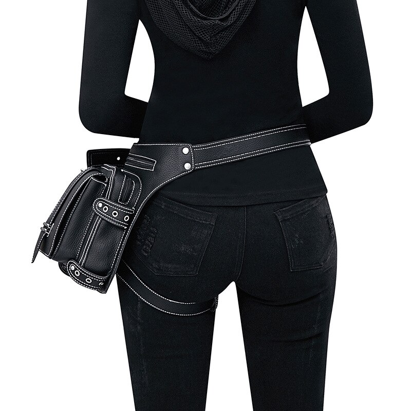 Sacs de styliste Steampunk rétro Rock gothique gothique pour femmes et hommes, sacs de taille à bandoulière de Style victorien + sac de cuisse de jambe