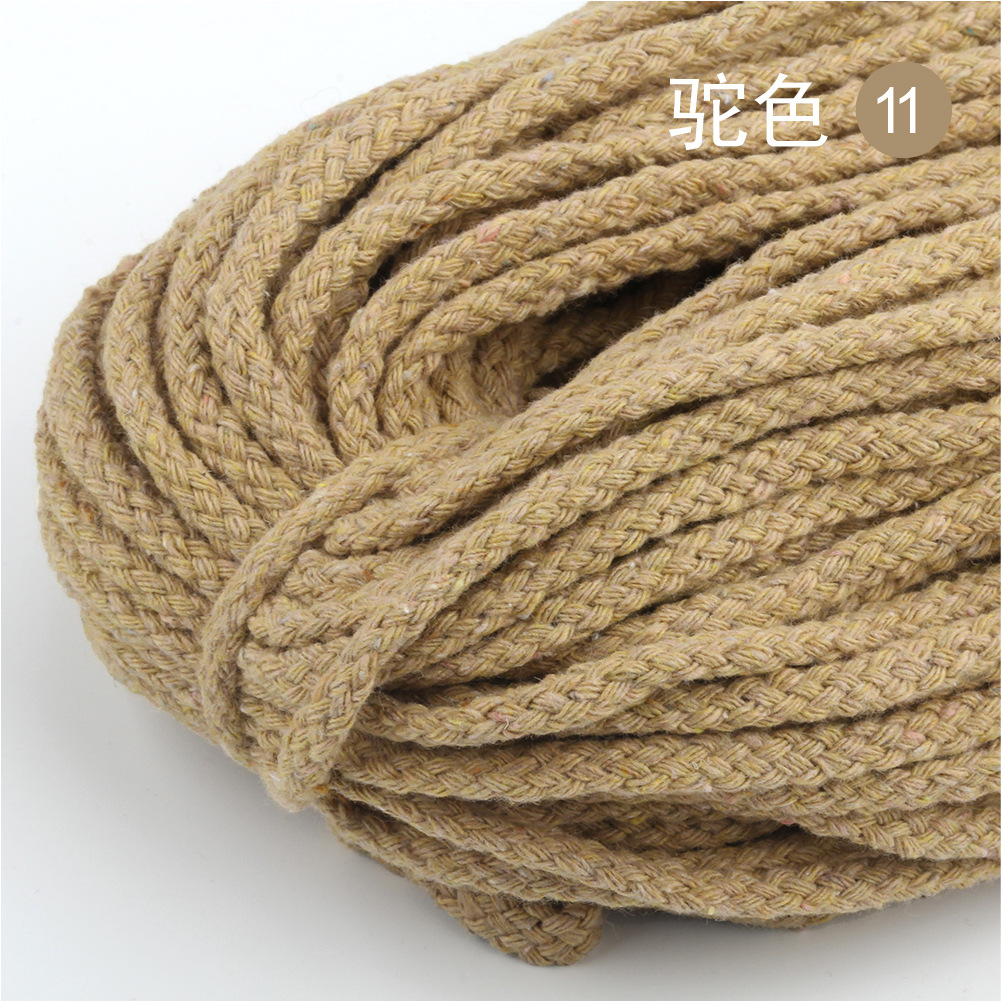 10Yards 5Mm Gekleurde Twisted Cord Touw 100% Katoenen Touw Cords Craft Decoratieve Twisted Diy Handgemaakte Tas Trekkoord Accessoires: Khaki