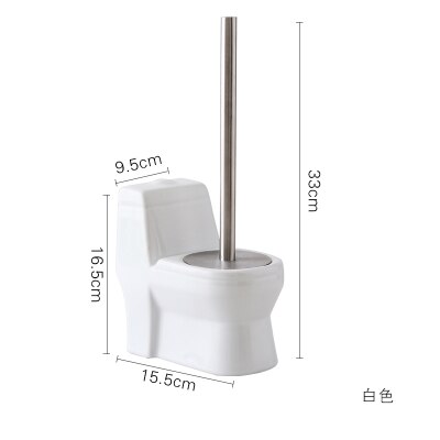 Toiletform keramisk toiletbørste og holder sæt rengøringsværktøj keramik tilbehør til badeværelsesindretning rustfrit stålhåndtag: -en