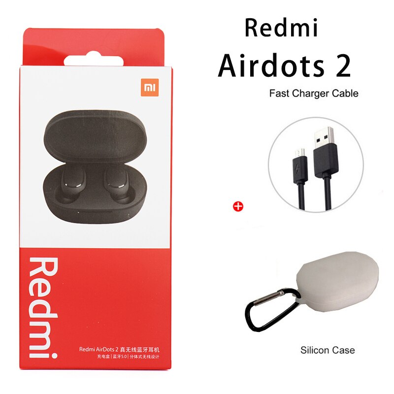 Xiaomi Redmi Airdots 2 Ohrhörer Wahre Drahtlose Kopfhörer Bluetooth 5,0 Headset Mit Mic Lade Kopfhörer In-Ohr stereo bass: Airdots 2white cable