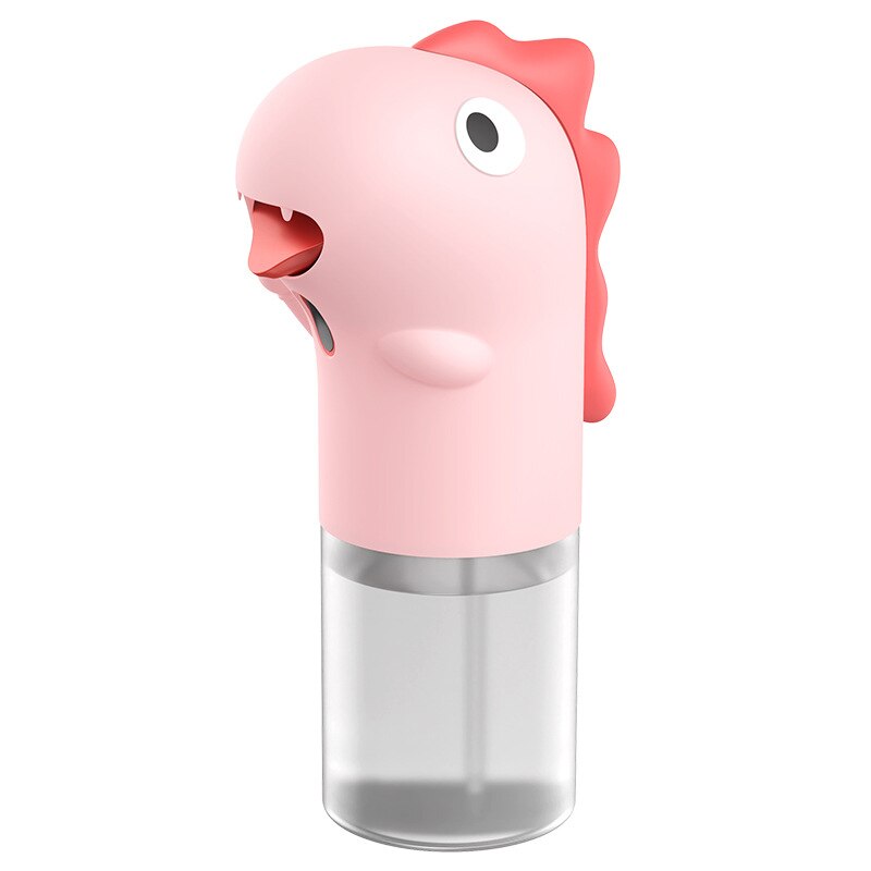 Dessin animé automatique distributeur de savon en mousse enfants capteur Intelligent lavage des mains mignon dinosaure distributeur de mousse ustensiles ménagers: pink