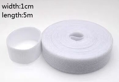 5m diy plast nylon kabelbindare manager lindare kabelklämmor kardborreband band trådrem förseglar kontor skrivbordshantering: 1 cmx 5m vit
