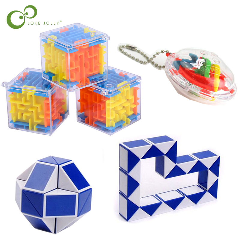 3 stk/sæt plastik børnepuslespil magisk lineal 3d labyrintbold gå terning hjerne spil legetøj børn pædagogisk legetøj yjn