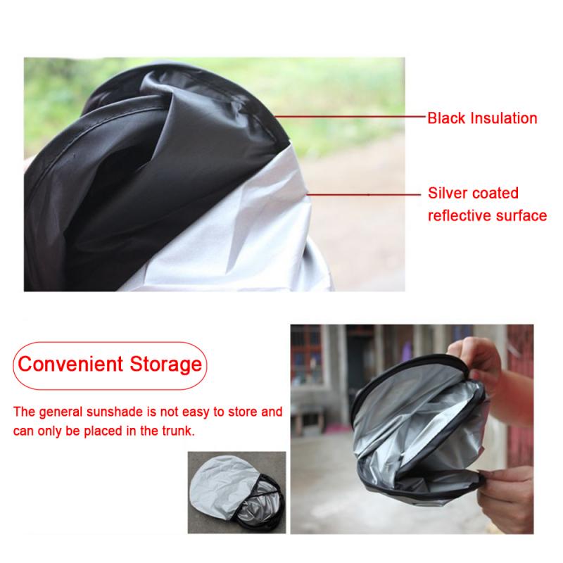 150*70cm Reflective Car Windscreen Sun Shade Foldable Sunshade UV Blind Visor Silver Foil Anti UV Reflector Car-Styling