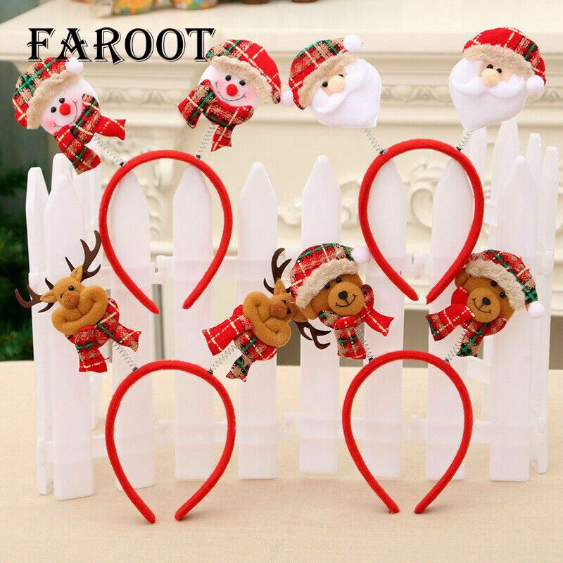Faroot tegneserie jul pannebånd santa clus elg bjørn år hårlås til låve kvinner hodeplagg hårbånd jul