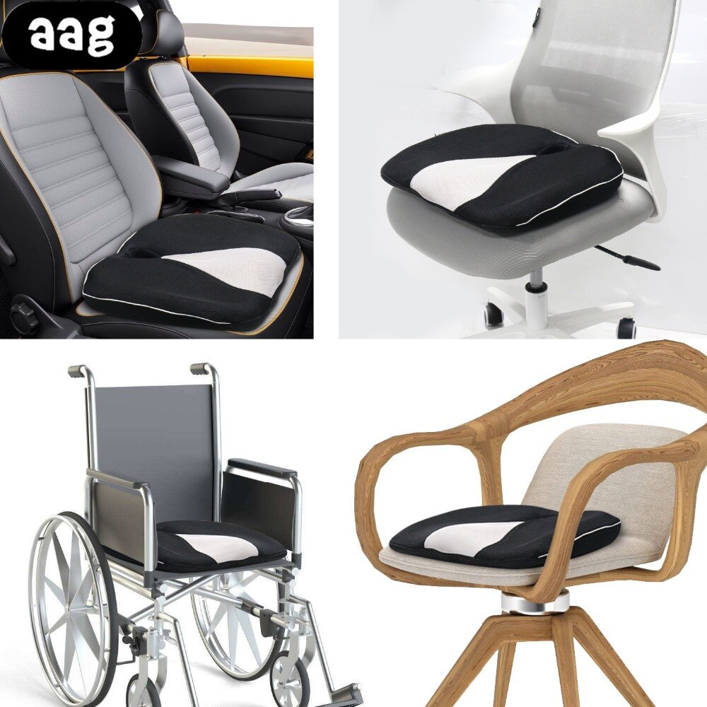 AAG Memory Foam Zitkussen voor Stoel Auto Office Home Stuitbeen Orthopedische Bodem Zetels Ademend Massage Stoel Kussen