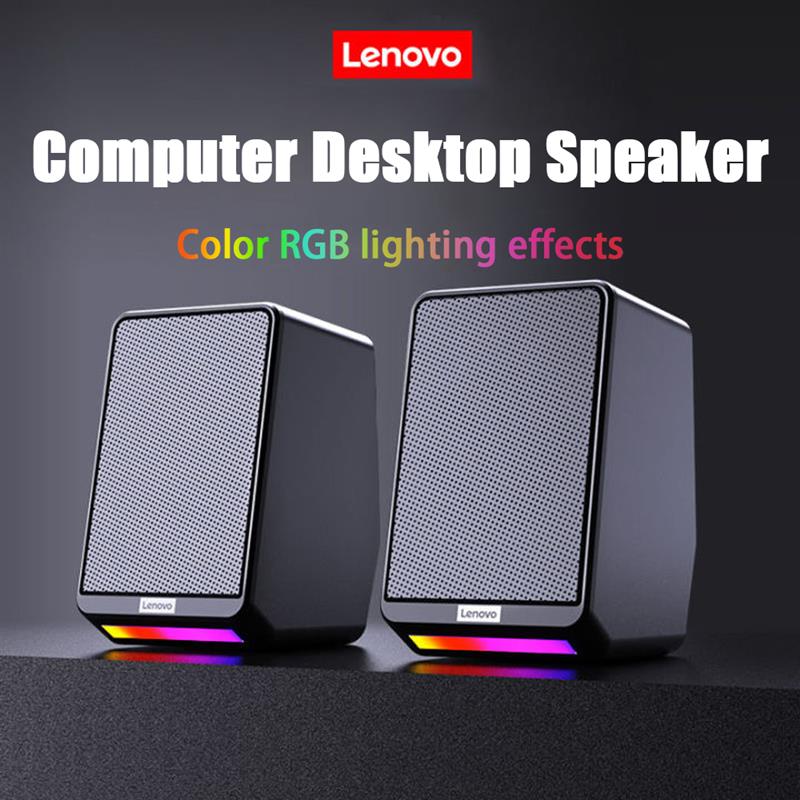 Lenovo desktop-lautsprecherset, tragbarer stereo-rgb-lautsprecher mit usb-anschluss, kabelgebunden, notebook-audio-lautsprecher, computerzubehör