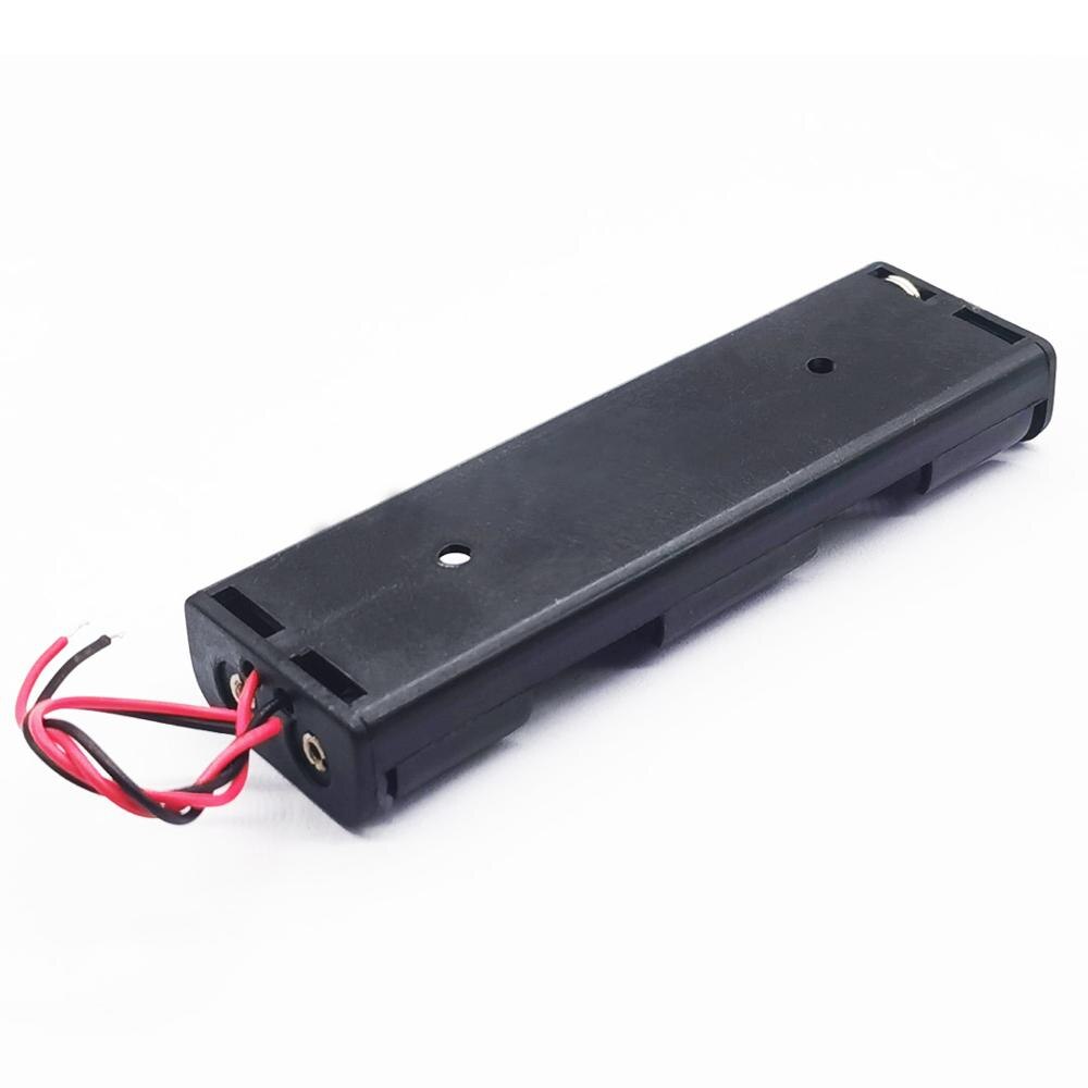 4x aa 6v batteribox aa batterihållare 4* aa batteriförvaringsbox lång remsa typ med ledning