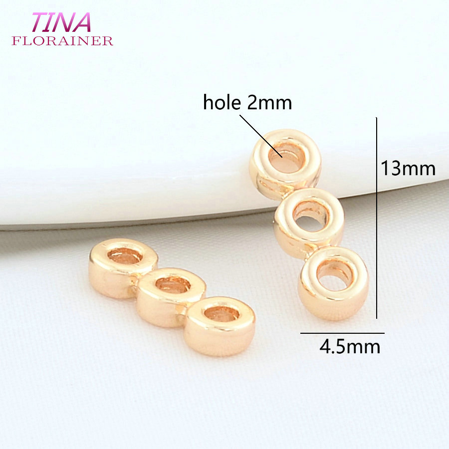 Componentes para hacer joyas con cuentas, conector de pulsera y collar con 5 agujeros, separadores de barra espaciadora de cuentas chapadas en oro Real de 18K Diy: M / Blanco