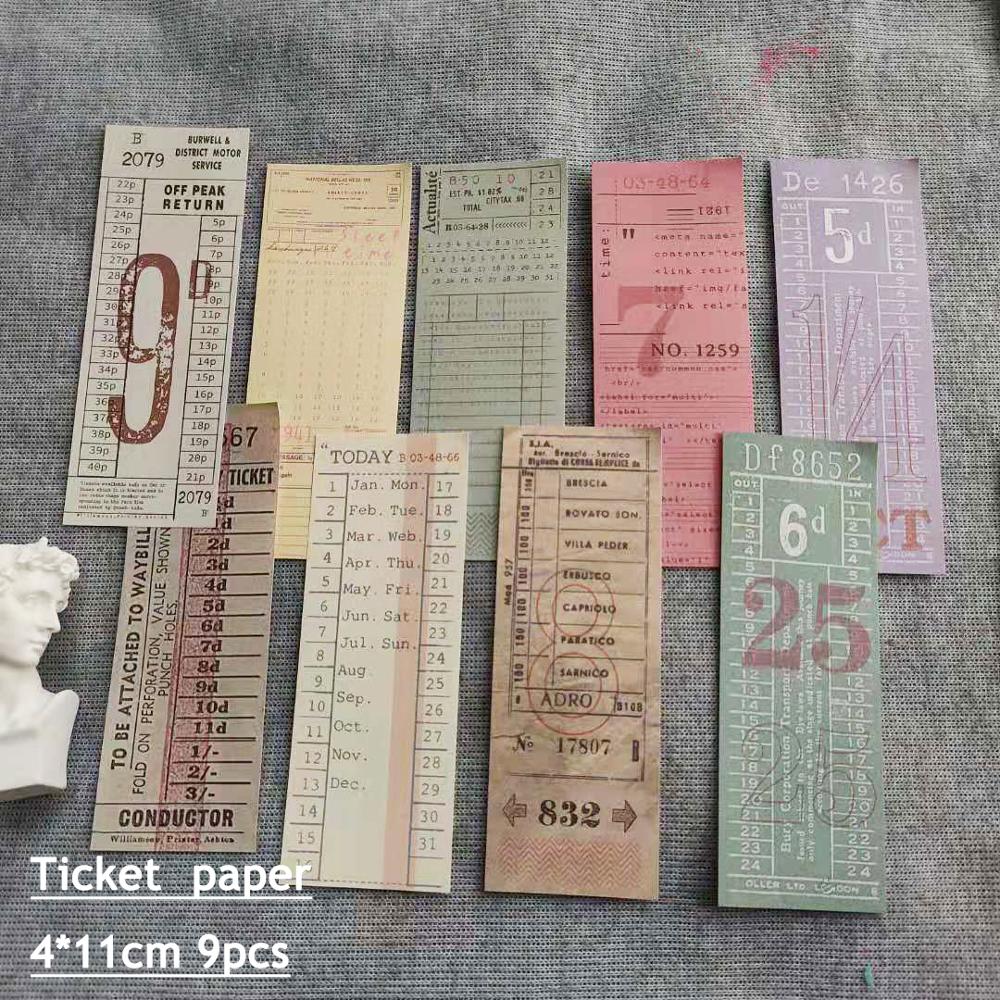 68 Uds Vintage boleto pegatinas Retro recibo Bingo volumen \ Plan diario Scrapbooking Diy etiqueta de la planificación de viajes diario Ablum