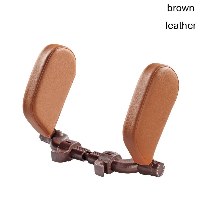 Auto Hoofdsteun Kussen Reizen Rest Nekkussen Ondersteuning Oplossing Voor Kinderen Kussen En Volwassenen Auto Seat Hoofd Kussen Auto kussen: Brown PU