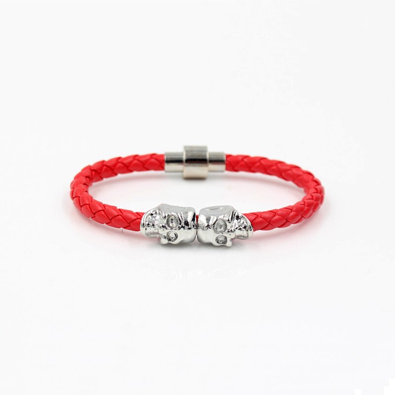 Magnet Punk Leder Kette Armbinde Zwei Schädel Charme Armbinde Armreifen Schmuck Für Männer Frauen: Modell 13