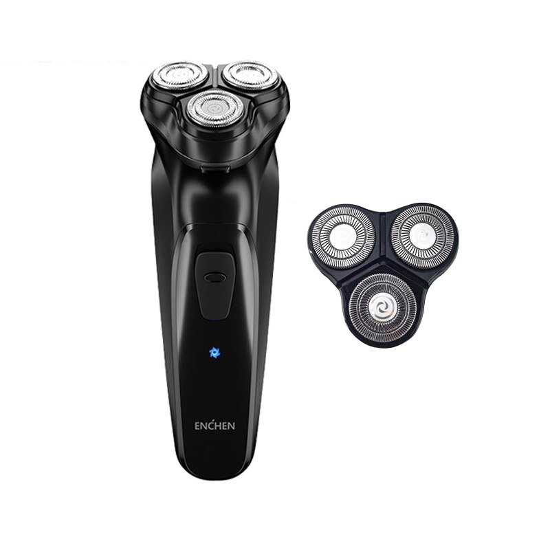 Enchen men barbeador elétrico tipo-c usb recarregável navalha 3 lâminas portátil aparador de barba máquina de corte para costeletas: B add 1blade no box