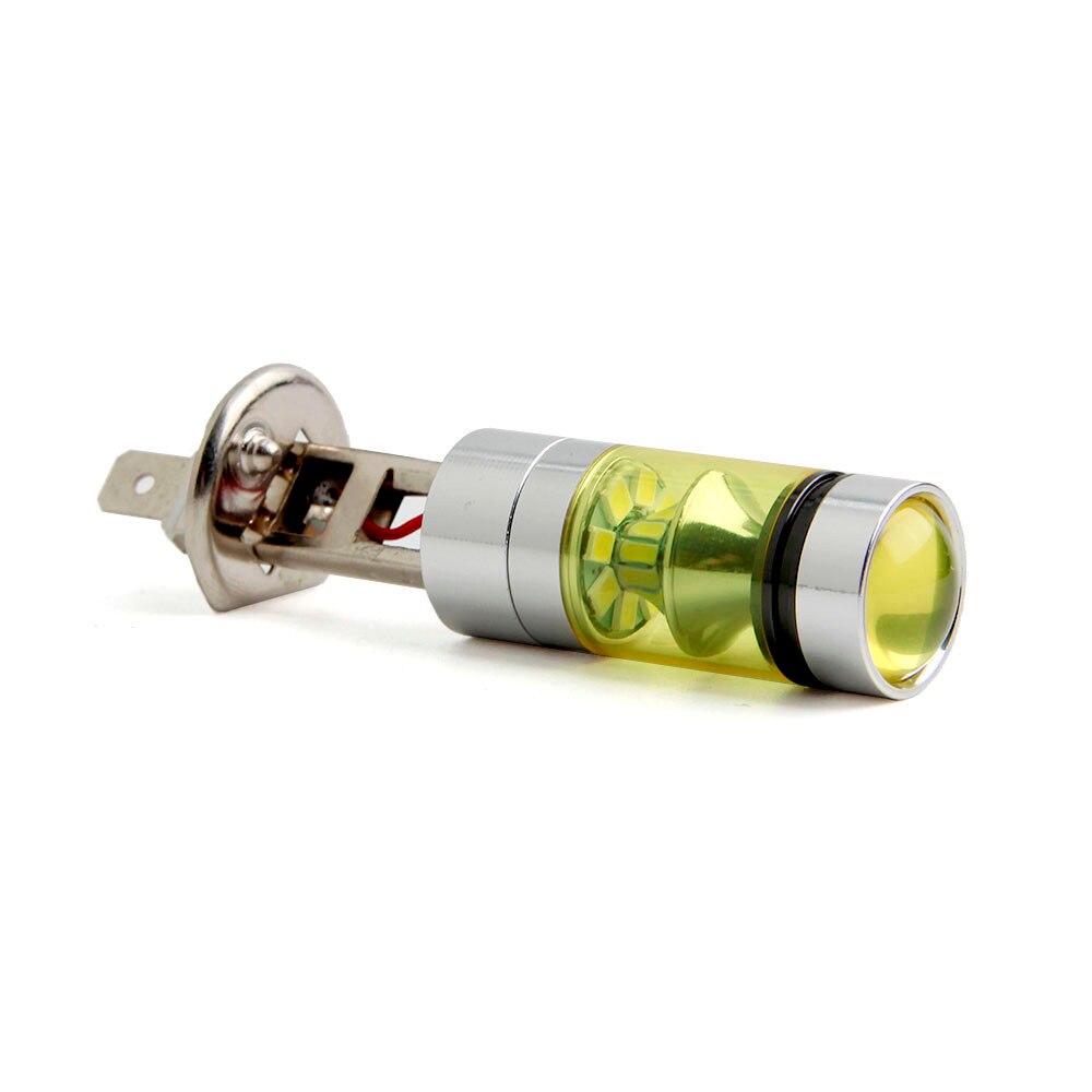 2Pc Auto Licht H1 100W Mistlamp Geel 2323 Led Drl Projector Lampen Lampen 4300K F14