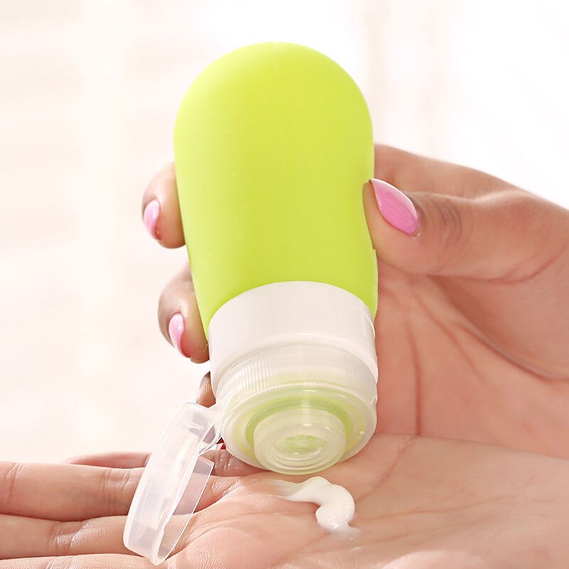 OnnPnnQ Portable Round Silicone Travel Bottles Cosmetics Shampoo Container Candy Color