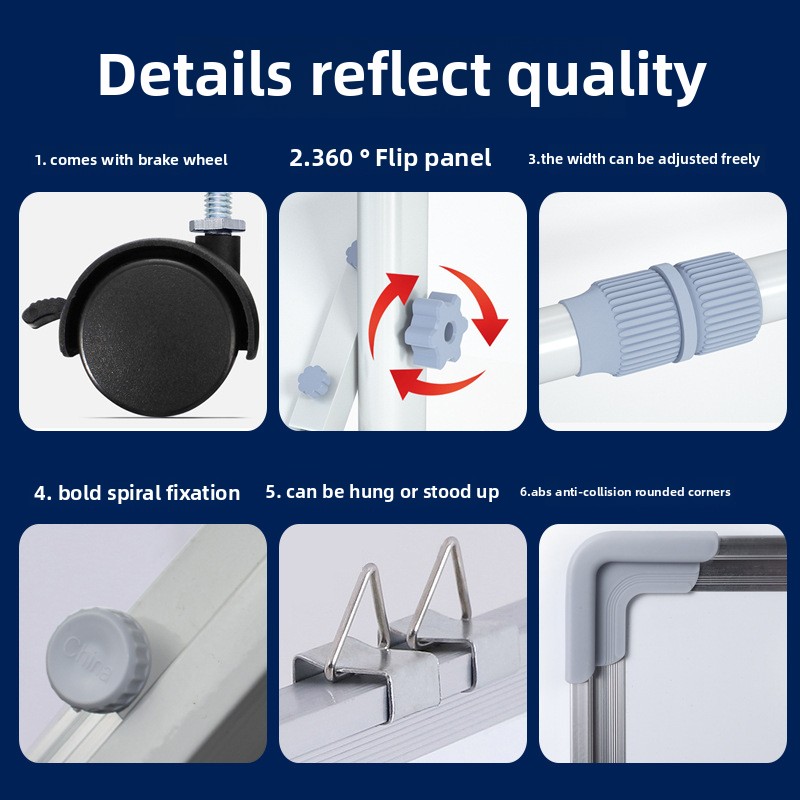 Beugel Whiteboard Schrijfbord Verplaatsbaar whiteboard Kantoorbeugel Verticaal whiteboard Groen bord 70 * 100 cm / 100 * 120 cm