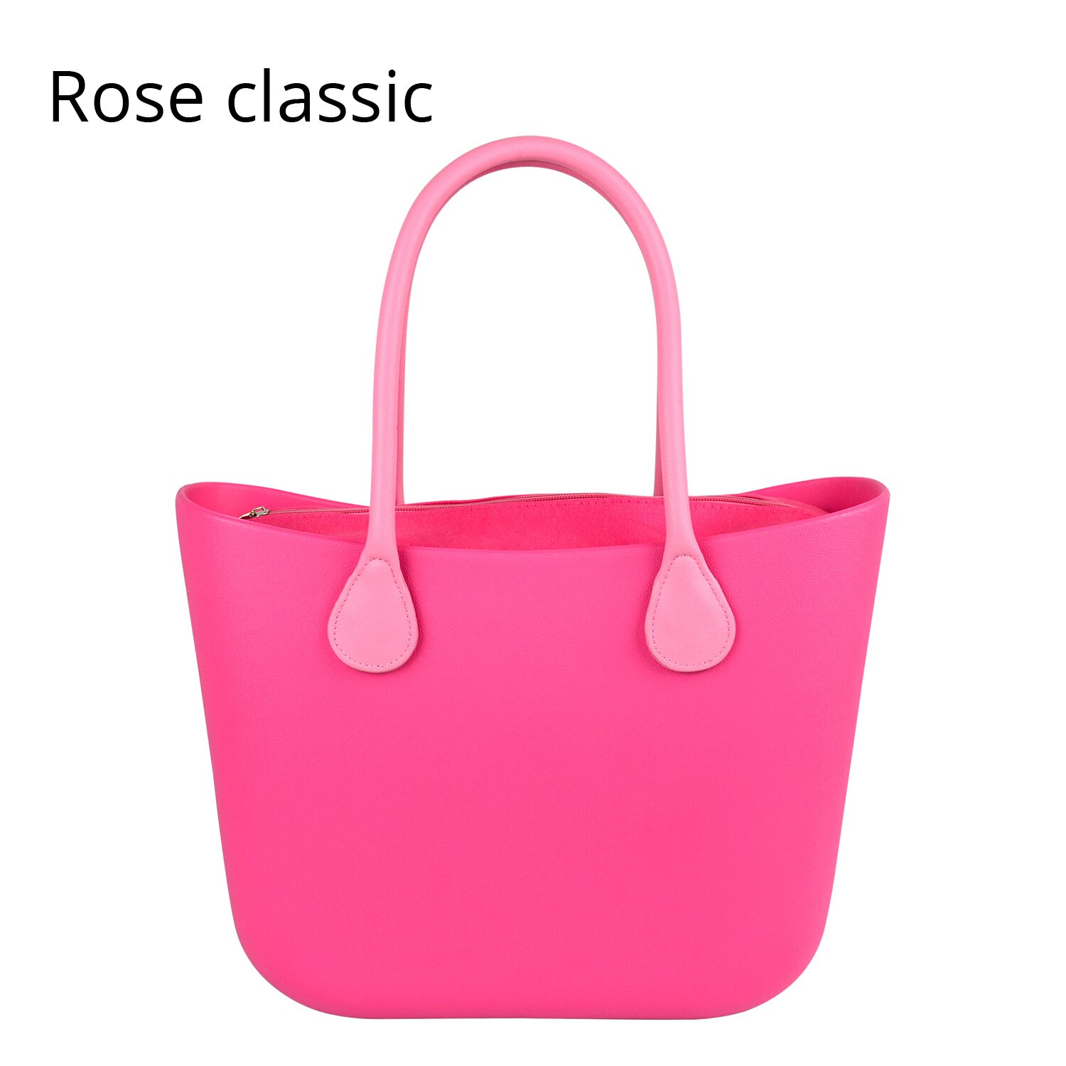 Obag Style Classic EVA Bag with Insert Inner Pocket Handles Colorful EVA Silicon Rubber Waterproof Women Handbag: rose