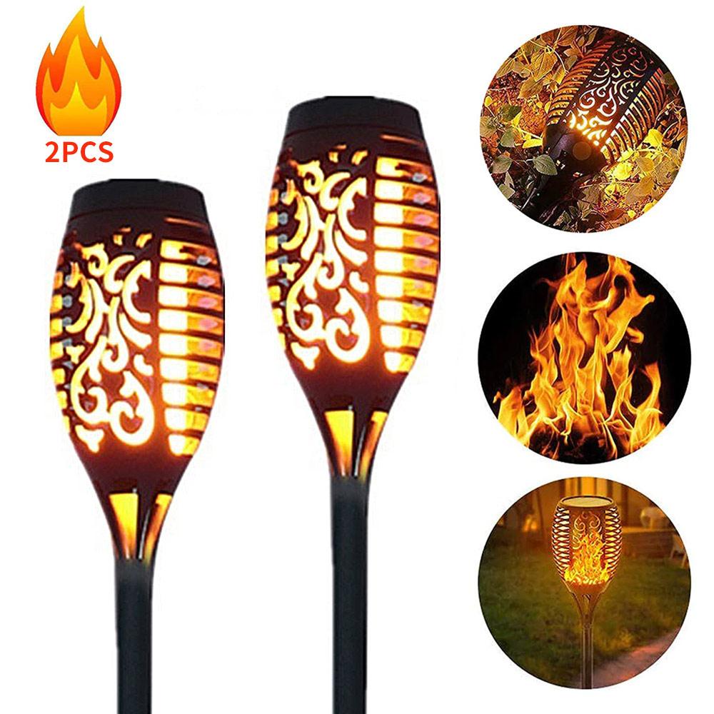 Landscape Lights Solar Torch Light Flickering Spot Lamp Home Garden Solar Lawn Lamp Lawn Light 96LED Waterproof Durable: 2PCS 12led