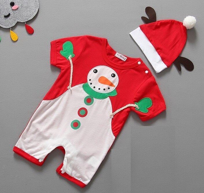 Baby kerstkleding sets jongens shortall + hoed bebe kleding pak eendelig kleding: 19-24 maanden / 1