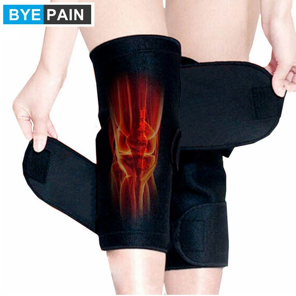 1 Paar Byepain Toermalijn Zelfopwarming Kneepad Magnetische Therapie Knie Ondersteuning Toermalijn Knie Brace Belt Knie Massager