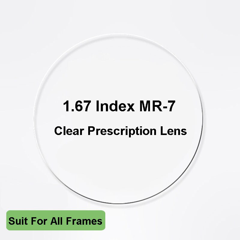 1.67 Single Vision Aspheric Optical Eyeglasses Prescription Lenses UV400 Anti-radiation AR Coating Spectacles Glasses Lens: Default Title