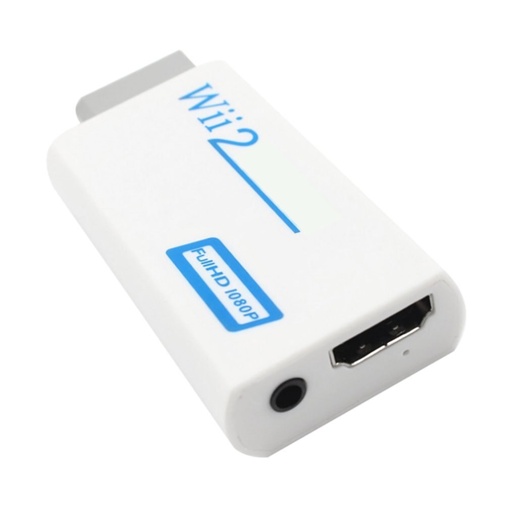 Full Hd Hdmi-Compatibel 1080P Converter Adapter Met 3.5 Mm Audio-uitgang Voor Wii 2 Wit