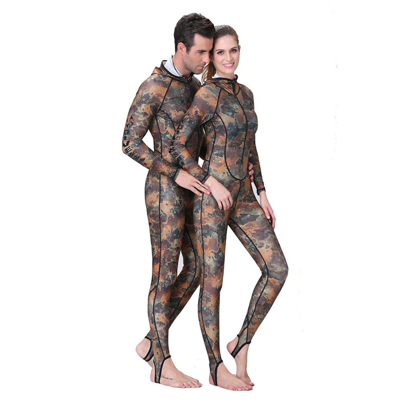 Men Nylon Diving Wetsuits One Pieces Long Sleeve Swimwear Diving Suits Camouflage Full Body Jumpsuits Diving Equipment