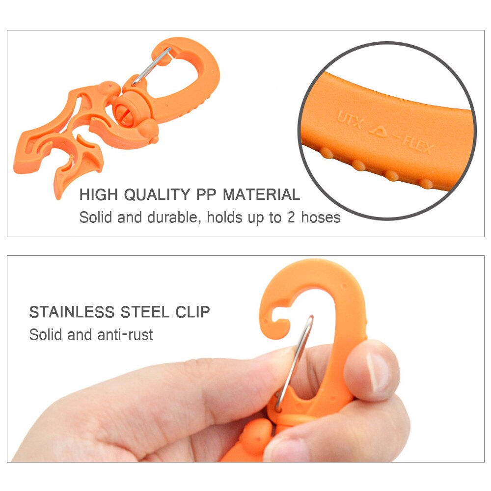 2 Packs Scuba Diving Double BCD Regulator Hose Holder with Clip Suit for Low/High Pressure Hoses Regulators Gauges Accessory