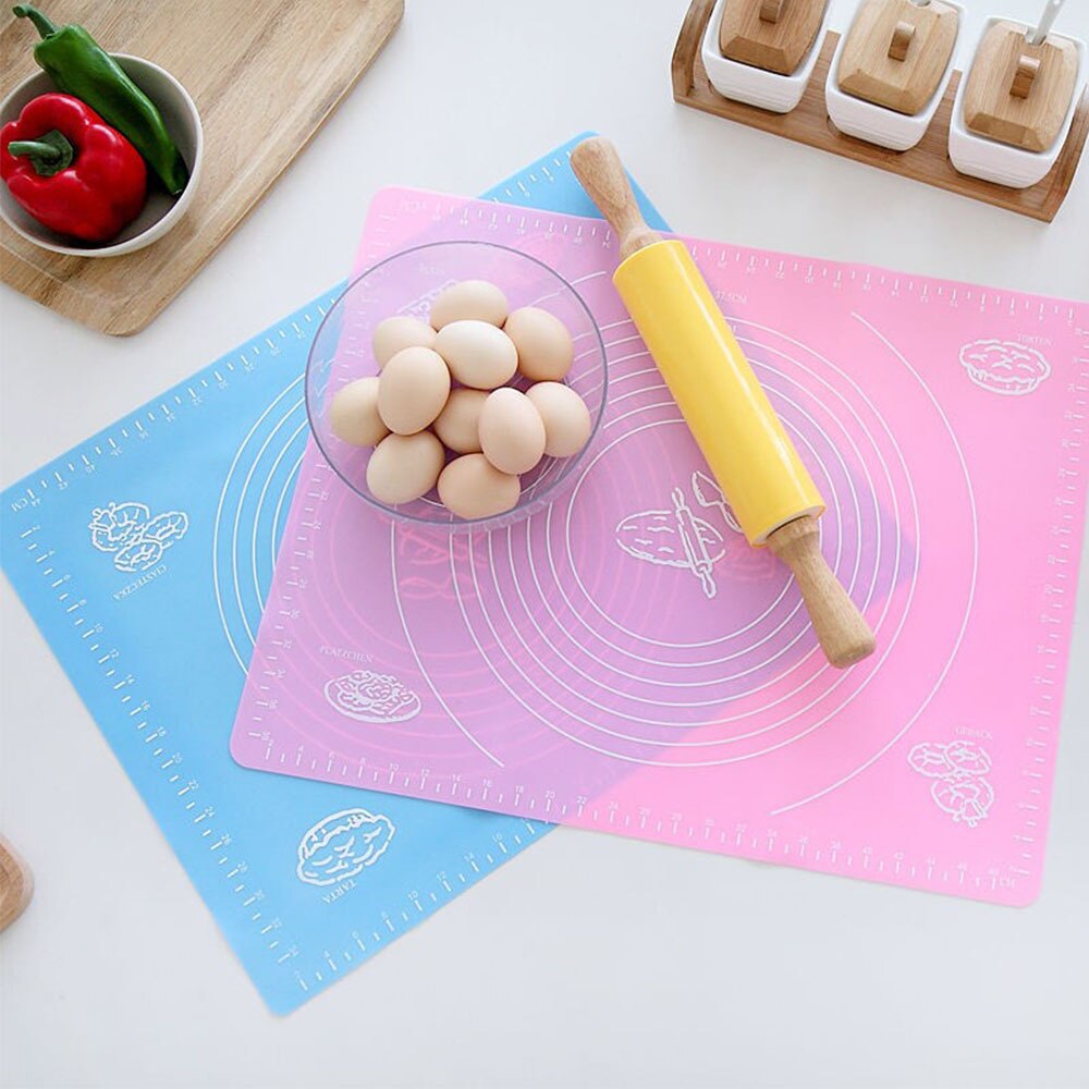 Silicone Dough Flour Cutting Mat Heat Resistance Pastry Boards Rolling Fondant Mat Pad Kitchen Cooking Boards Cake Baking Tools