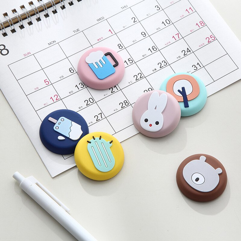 Criativo pvc macio ímã geladeira adesivo dos desenhos animados bonito redondo estéreo animal silicone geladeira ímã ferramenta de cozinha decoração