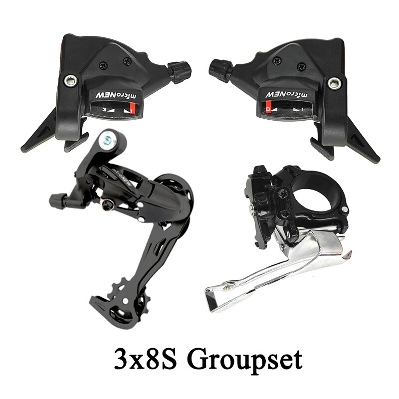 MicroNEW – ensemble de vitesses pour dérailleurs, 3x8, 24 vitesses, 8 S, levier avant, dérailleur, 8 vitesses, Compatible avec Shimano Sram: 3x8 Speed Groupset