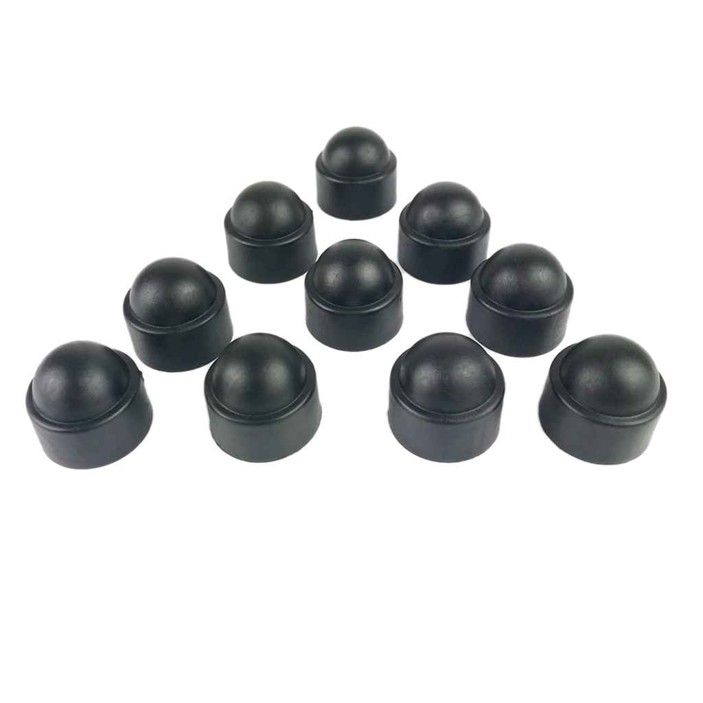 Black 10Pcs 25mm Plastic M12 Car Wheel Nut Screw Cover Rim Bolt Cap Hexagonal