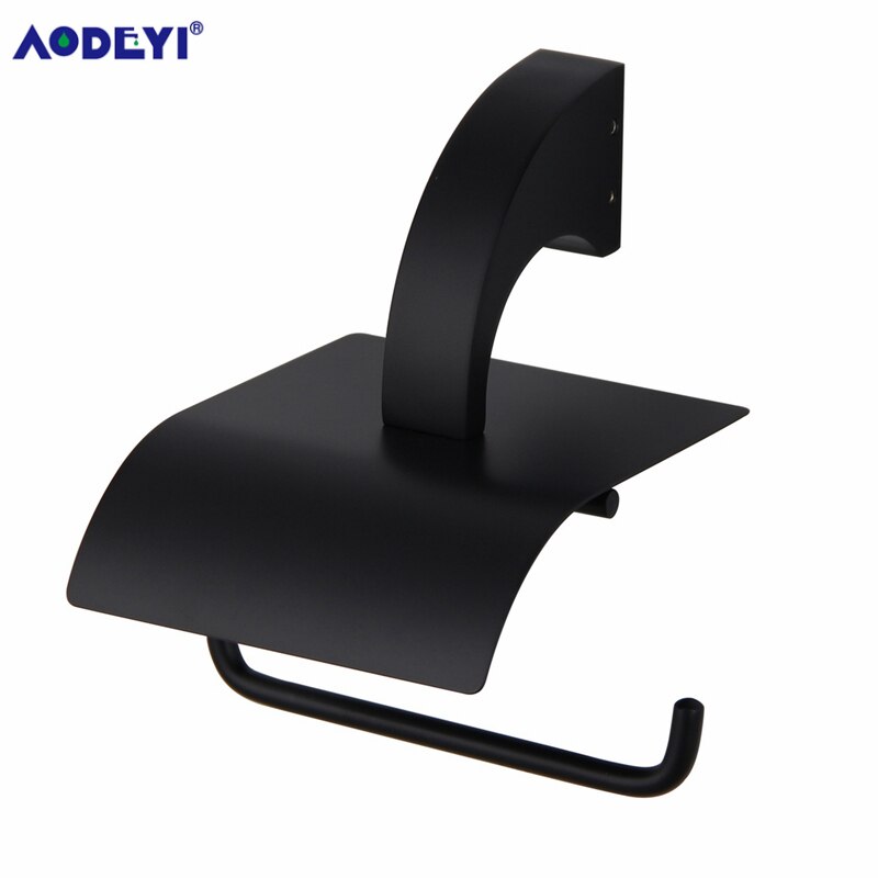 Bathroom Hardware Set Robe Hook Towel Rail Rack Bar Shelf Toothbrush Holder Bathroom Accessories Black: Black Paper Holder B