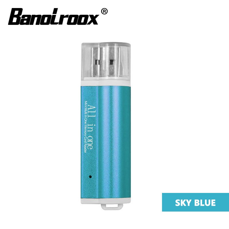 assurance Card Reader for Micro SD card TF M2 MMC MS PRO DUO usb SD Adapter 4 in 1 Micro USB 2.0 Memory Card Reader: sky blue